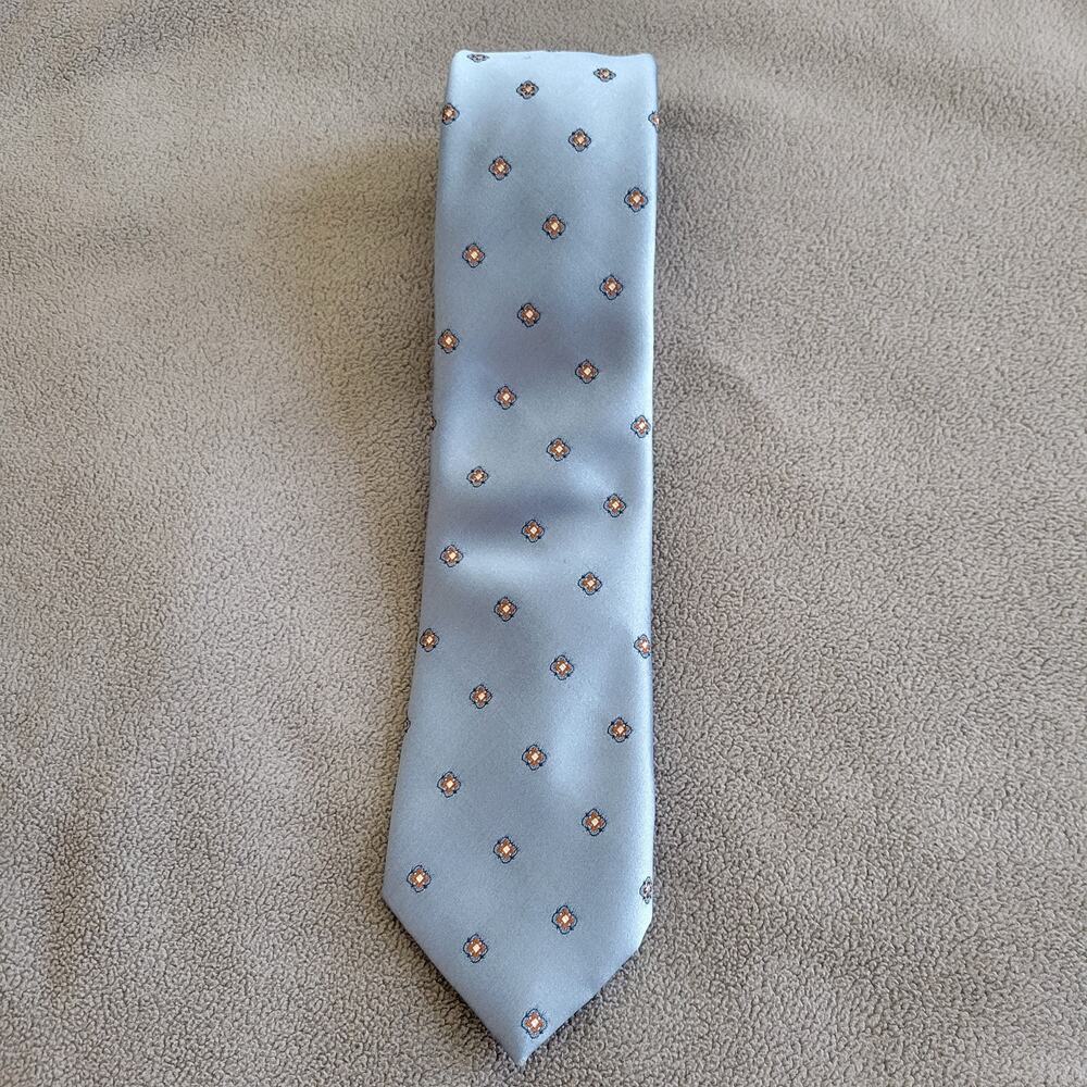 VINTAGE JOHN FREDERICS Tie One Size Blue Red Florals Union Made RN18240 - Picture 3 of 6